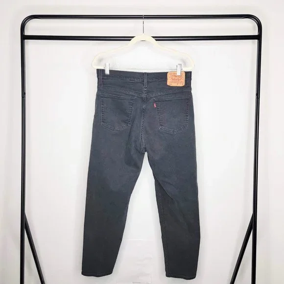 Levi's 550 Vintage 90s Women's Relaxed Fit Tapered Leg Black Jeans Size 16 - Picture 6 of 9